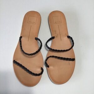 Altimeter braided strap sandals size 9 black leather